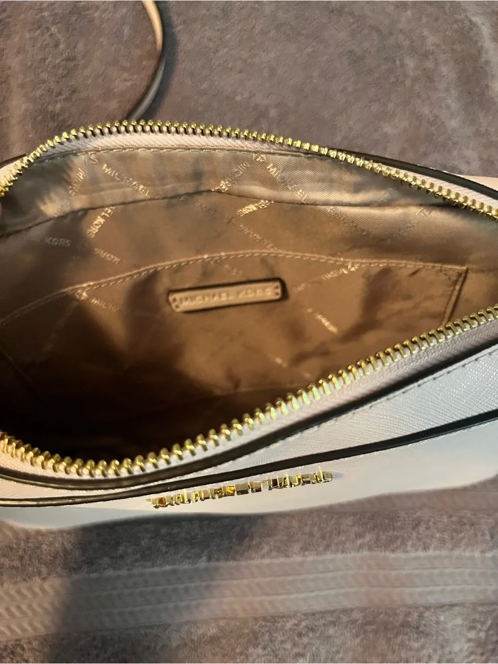 Michael Kors Blush Saffiano Crossbody Bag with Gold Hardware